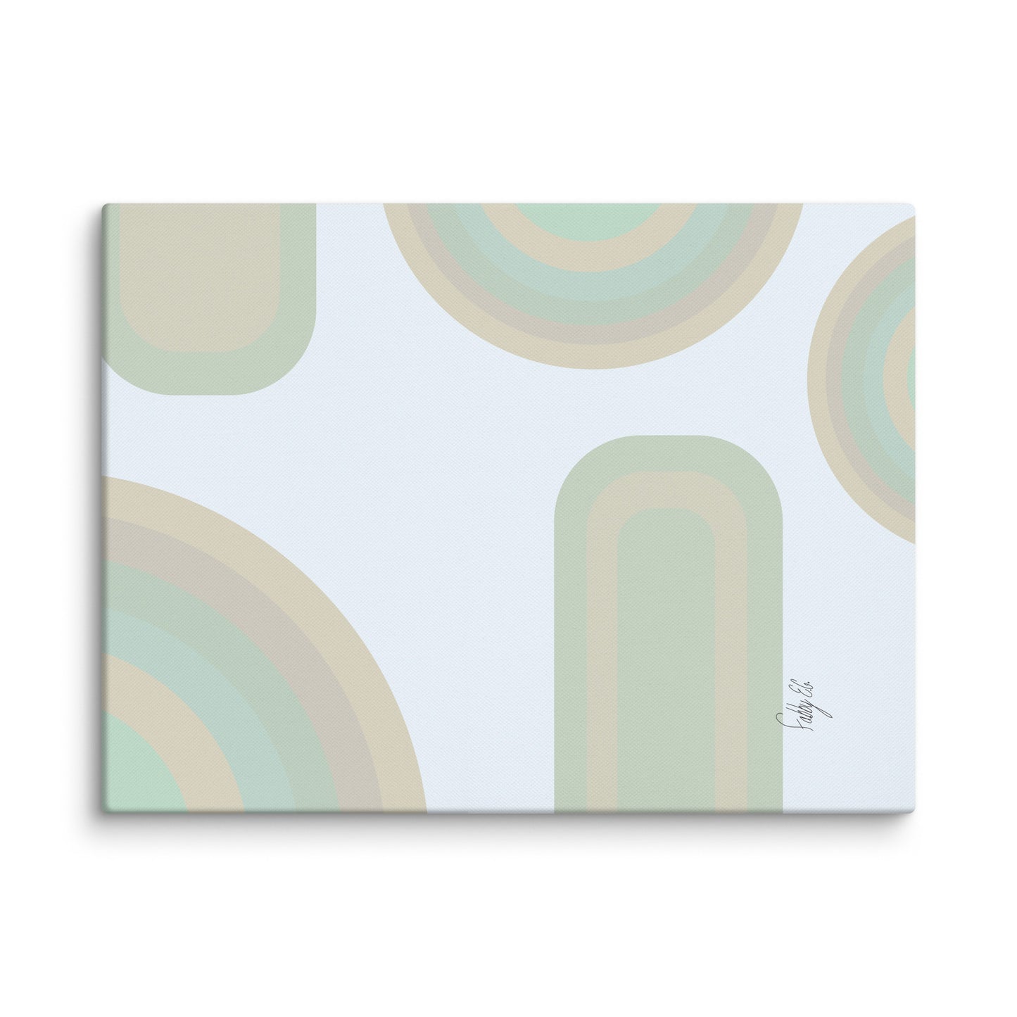 Neutral patterns blue canvas print