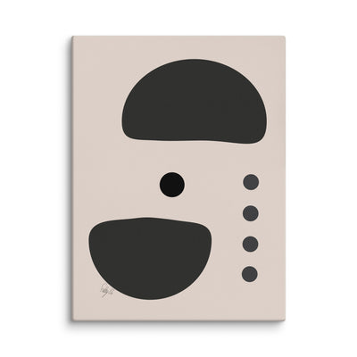 Dots taking sides Light pale canvas print