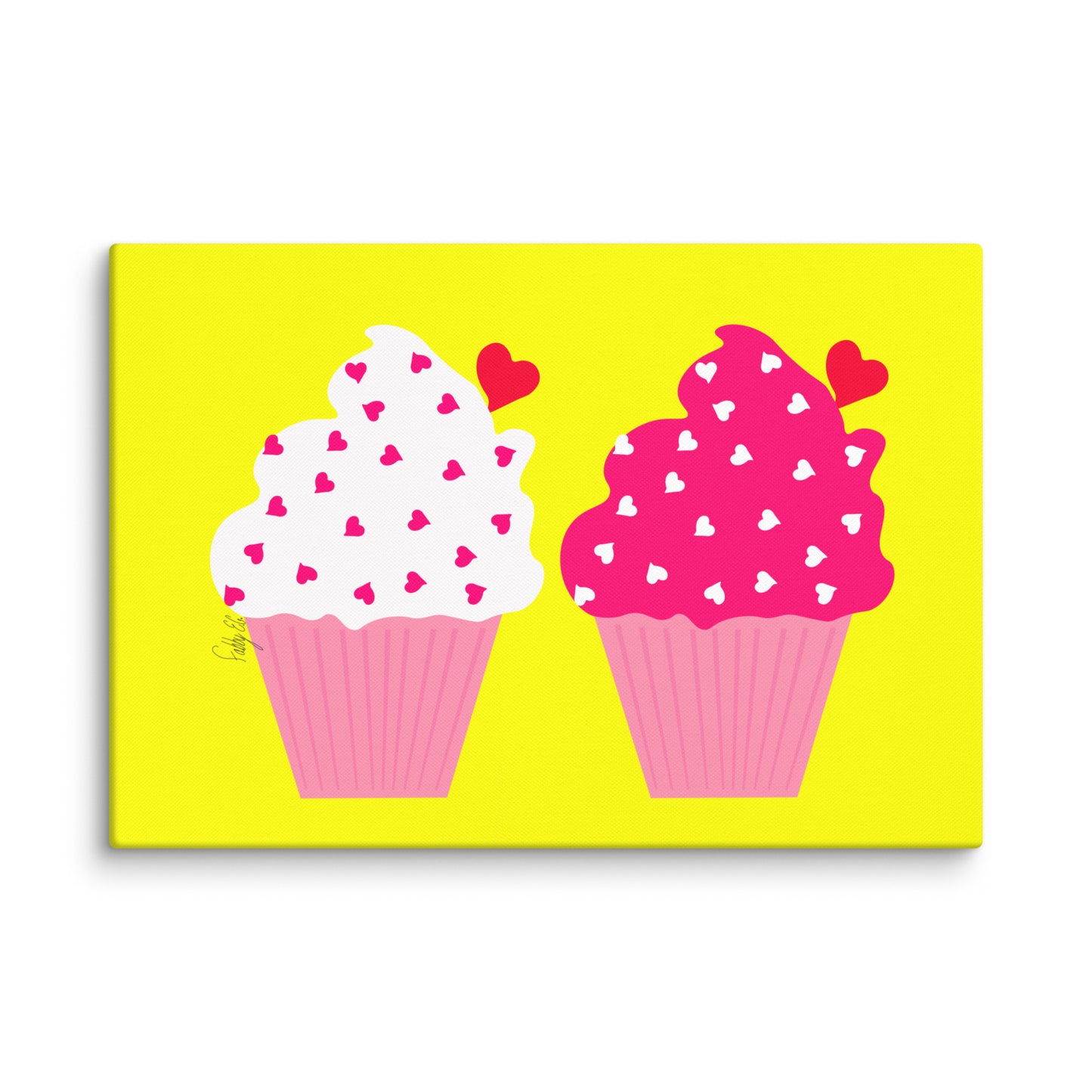 Cupcake love canvas print