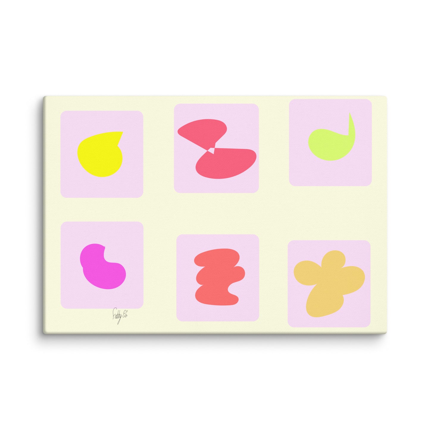 Pink squares in motion canvas print