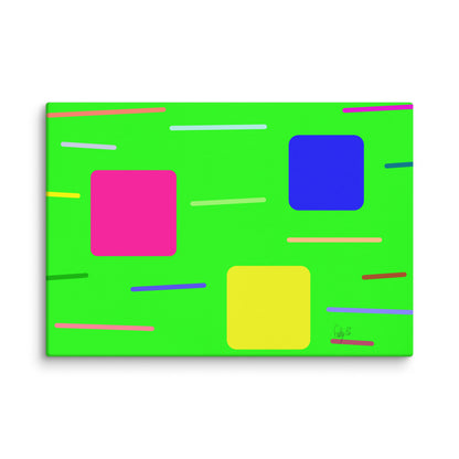 Time zone in a square green canvas print