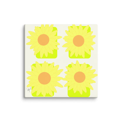 Sunflower squares canvas print