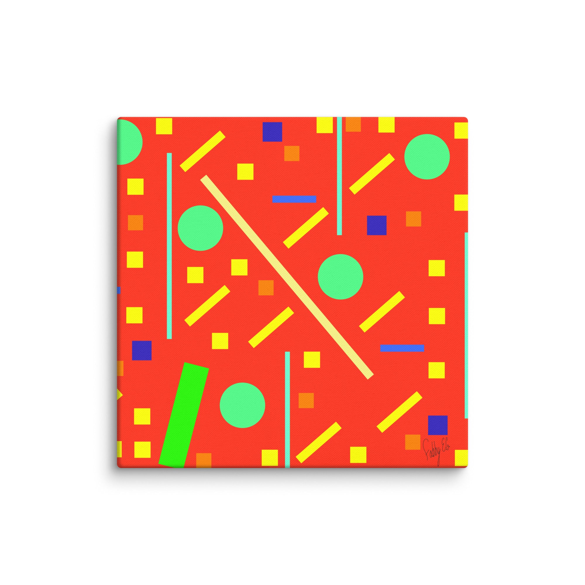 Squares and petite rectangles (orange) canvas print