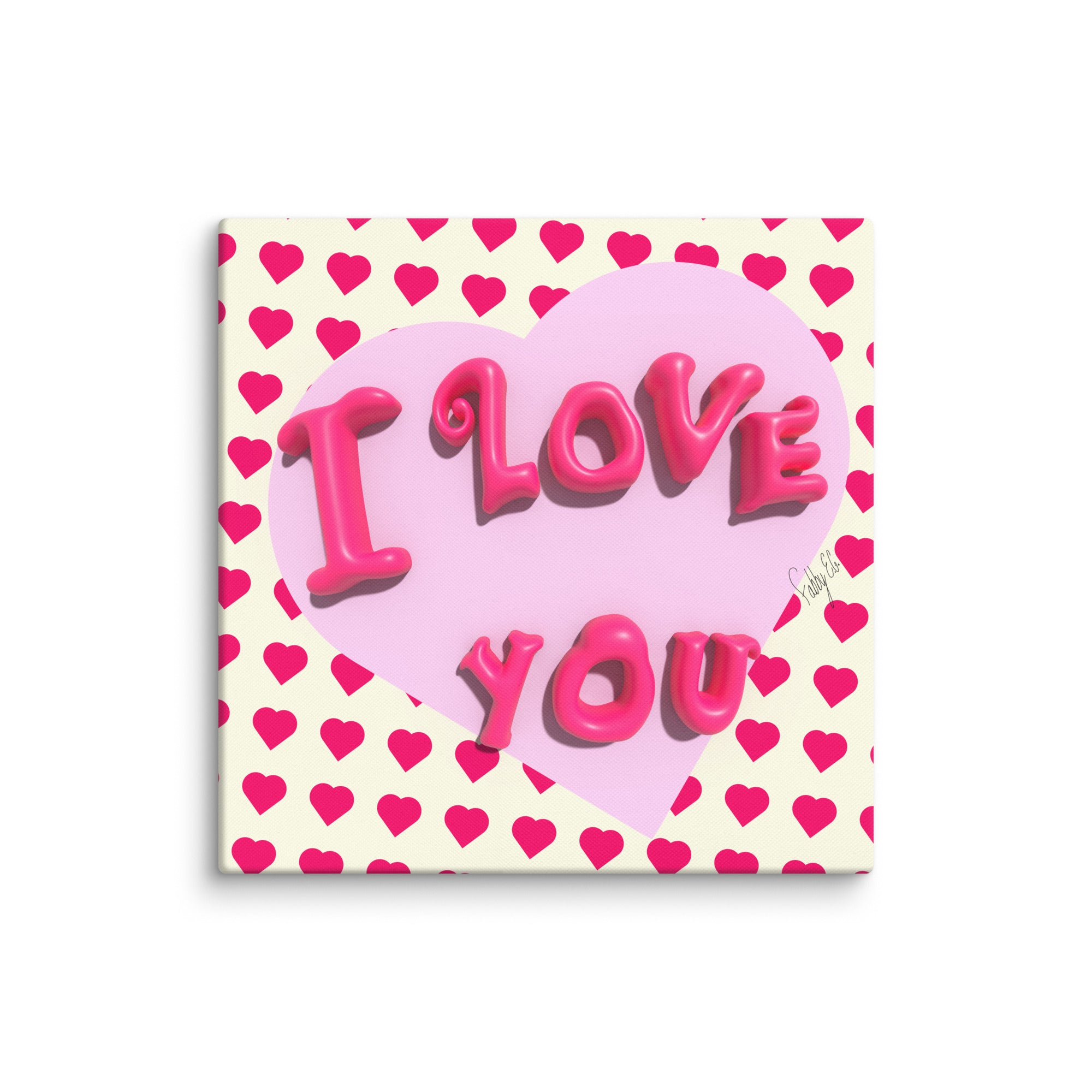 I love you heart canvas print