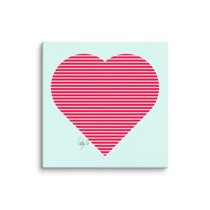 In love (passion heart stripes) canvas print