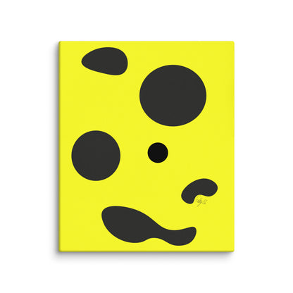 Dots yellow canvas print