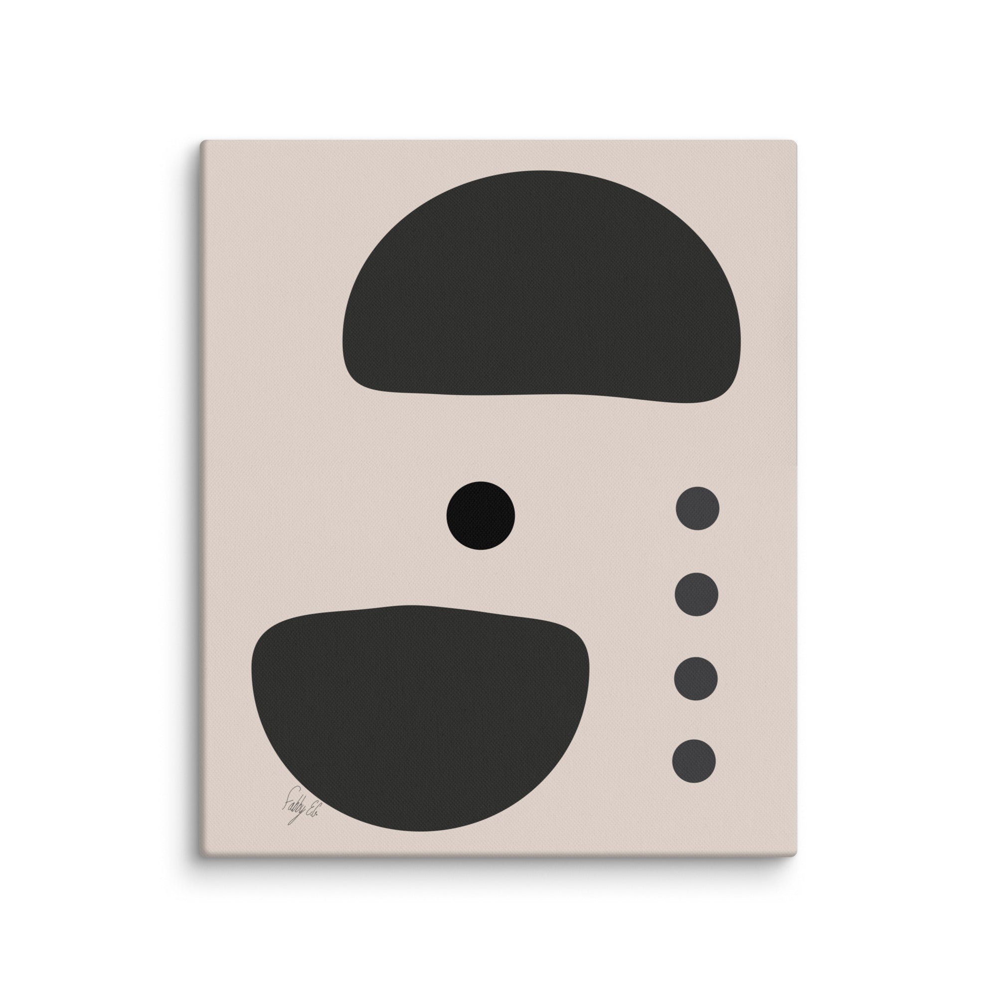 Dots taking sides Light pale canvas print