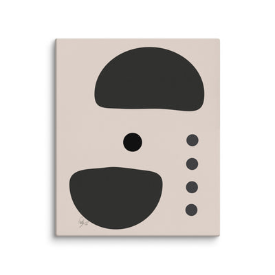 Dots taking sides Light pale canvas print