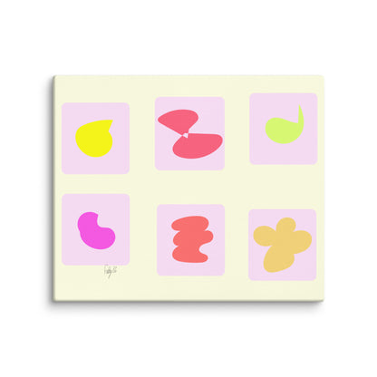 Pink squares in motion canvas print