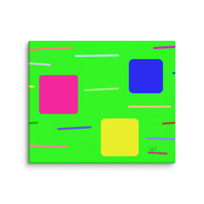 Time zone in a square green canvas print