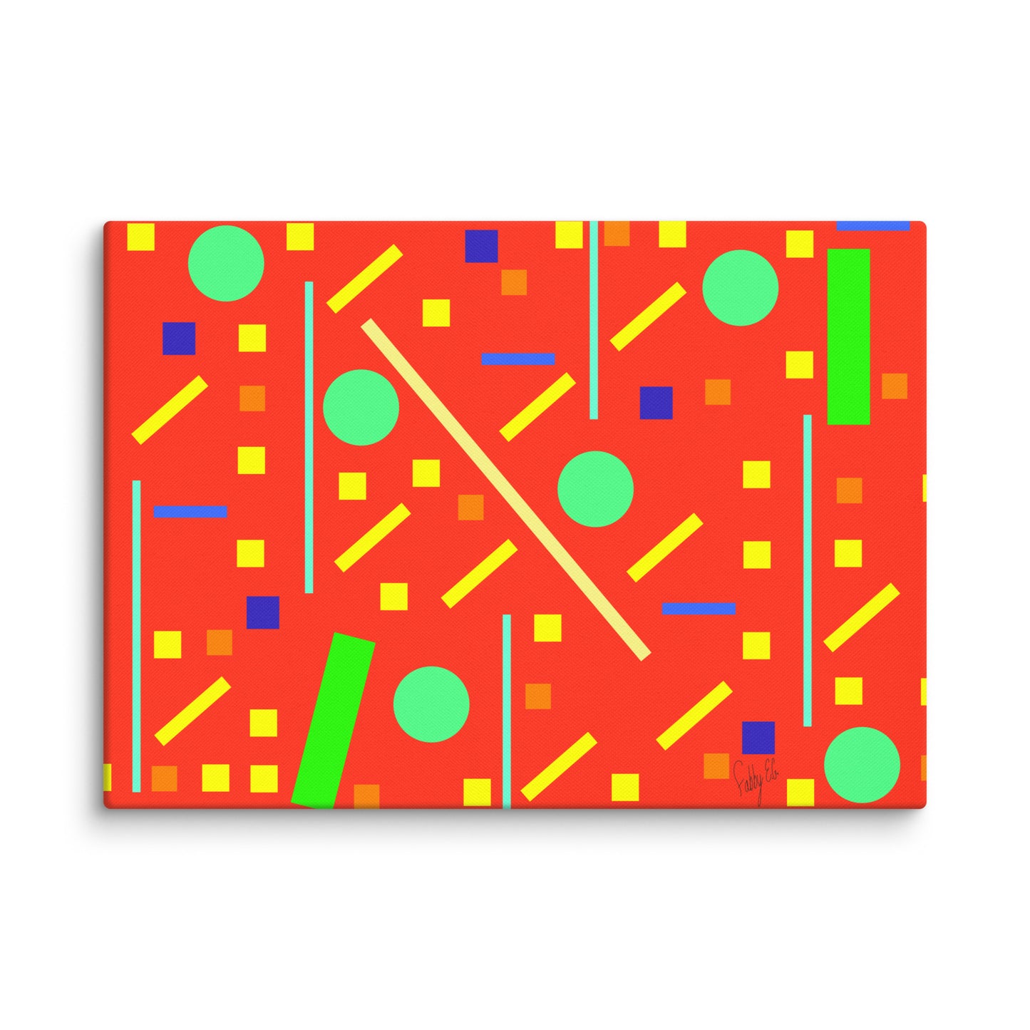 Squares and petite rectangles (orange) canvas print