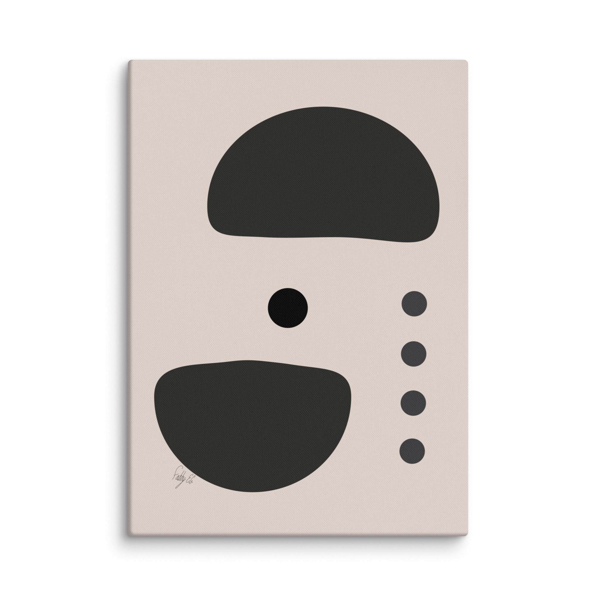 Dots taking sides Light pale canvas print