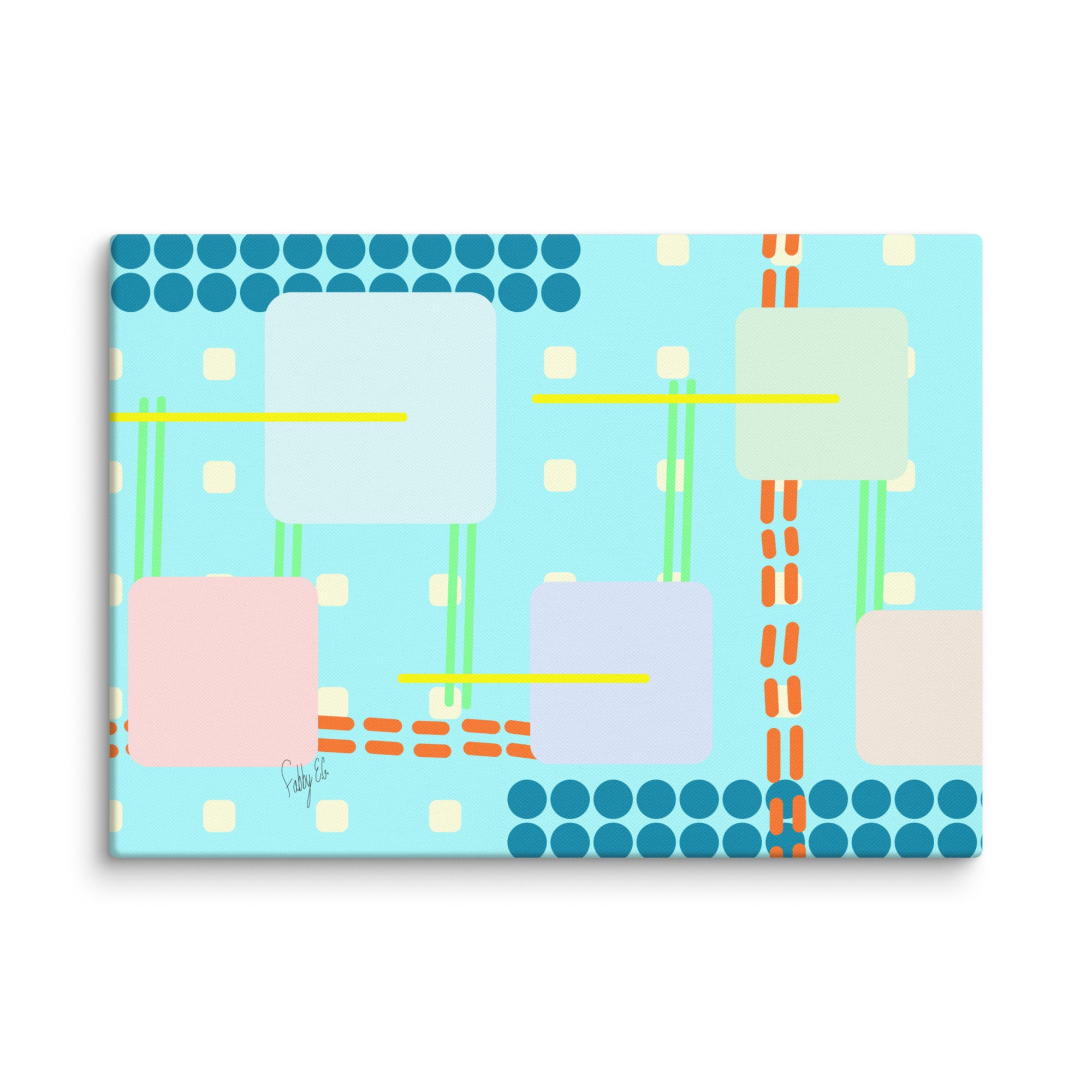 Off grid blue canvas print