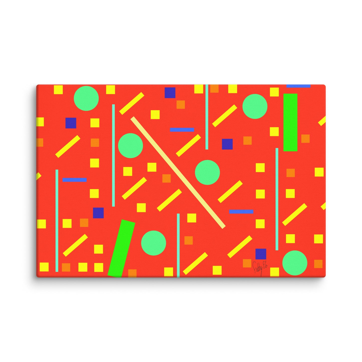 Squares and petite rectangles (orange) canvas print