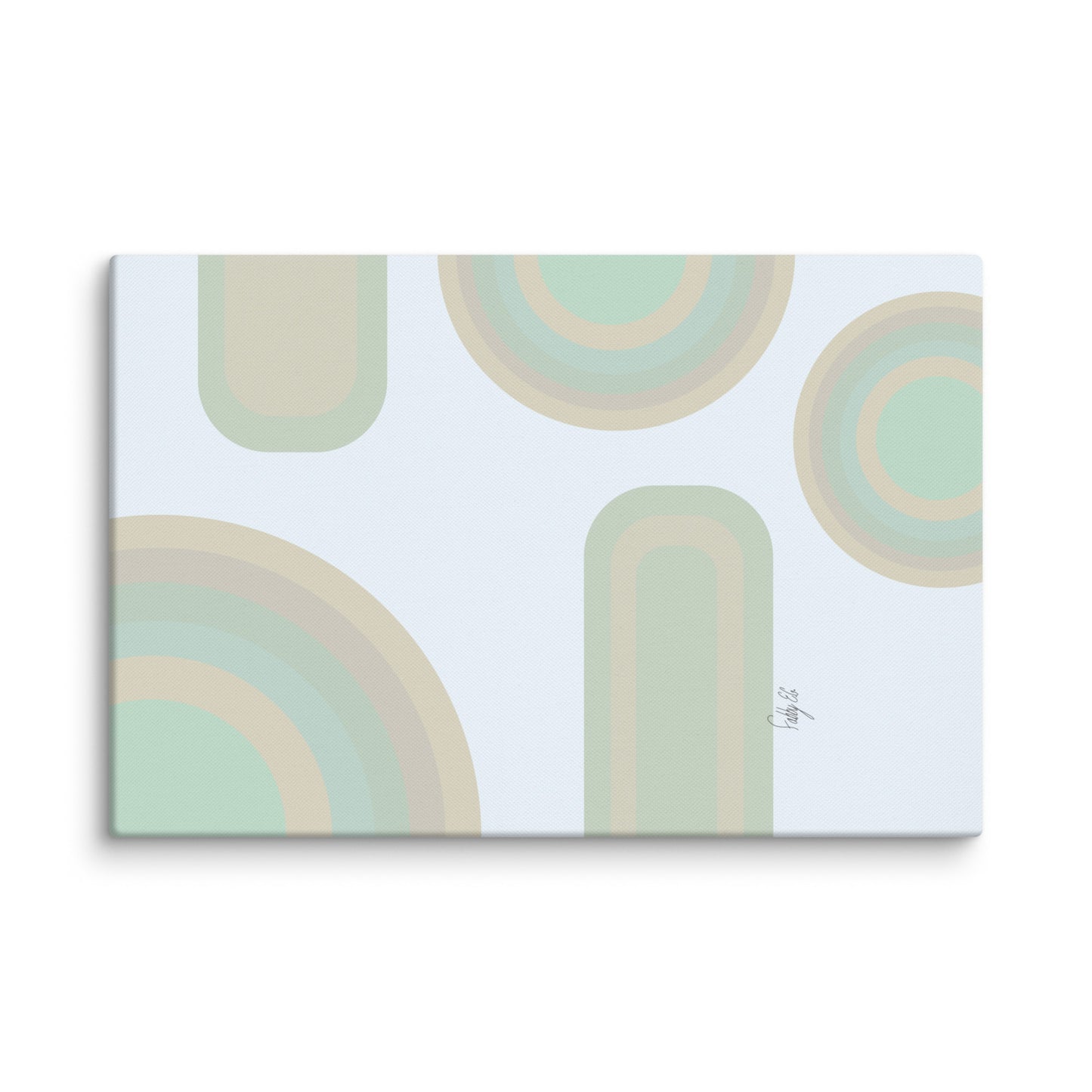 Neutral patterns blue canvas print