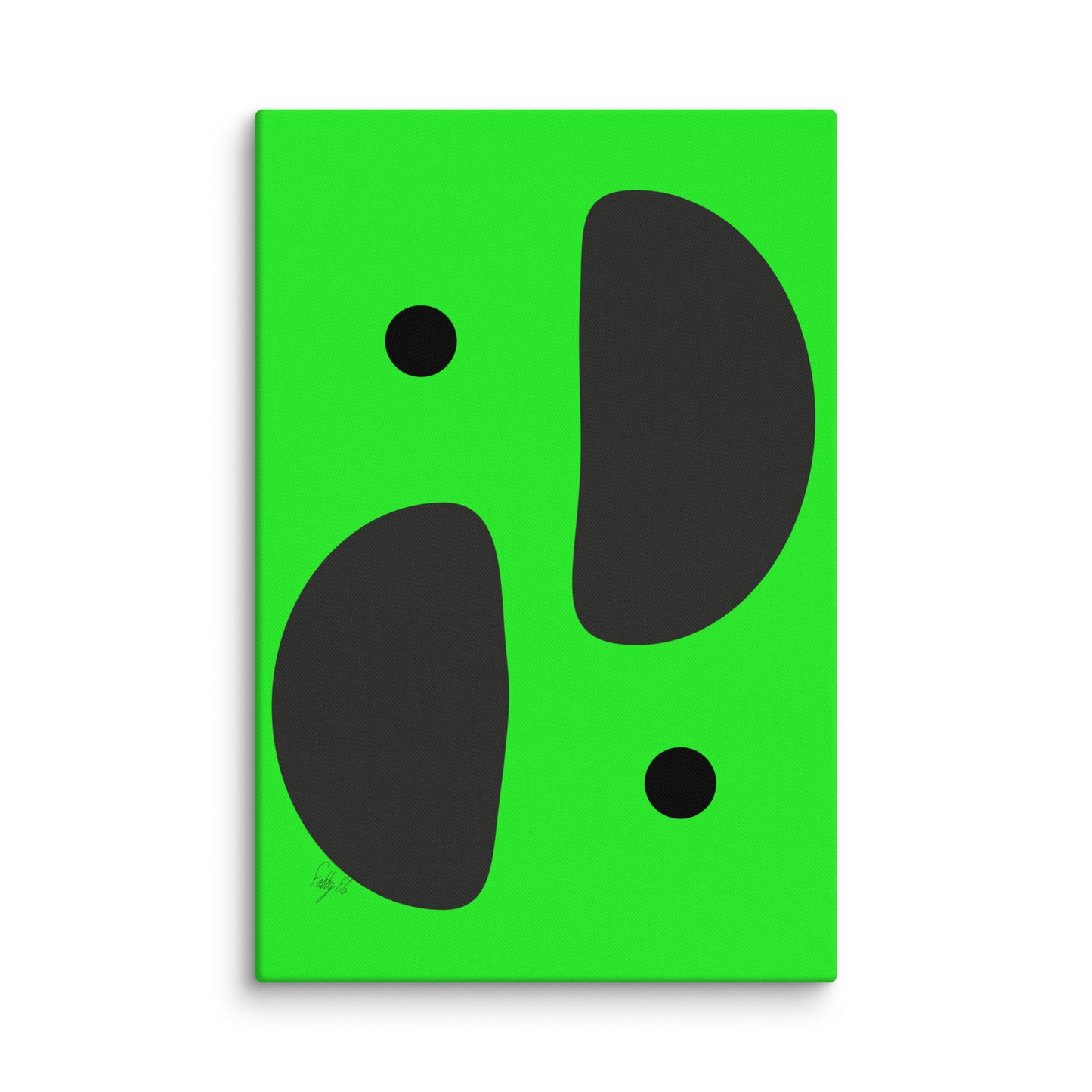 Mirror effect dots green canvas print