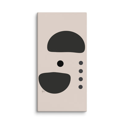 Dots taking sides Light pale canvas print