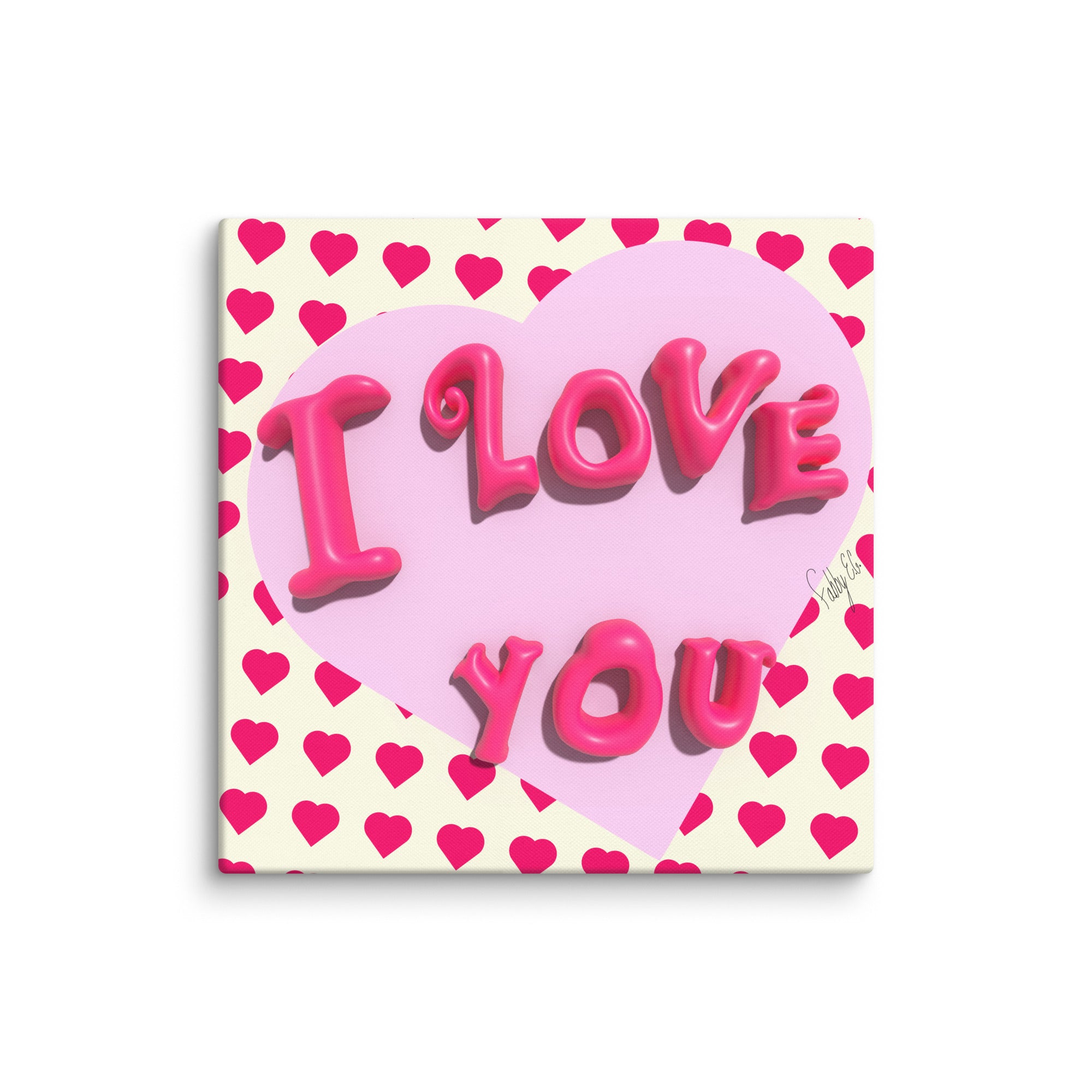 I love you heart canvas print