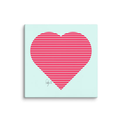 In love (passion heart stripes) canvas print