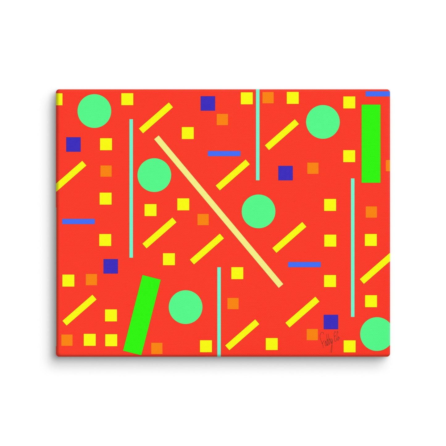 Squares and petite rectangles (orange) canvas print