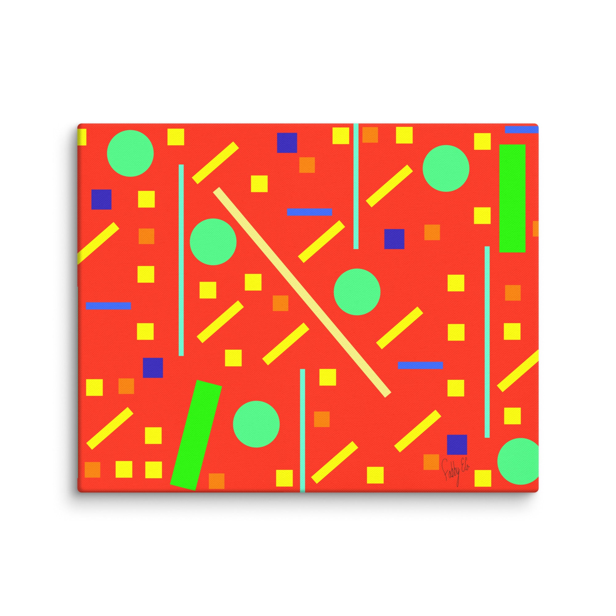 Squares and petite rectangles (orange) canvas print