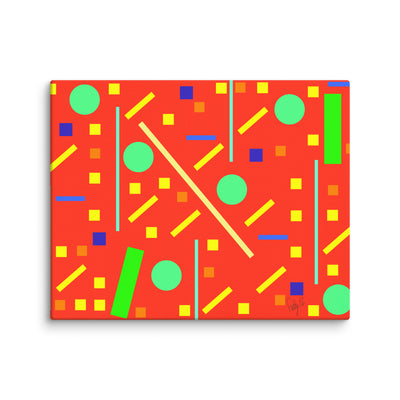 Squares and petite rectangles (orange) canvas print
