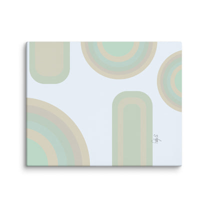 Neutral patterns blue canvas print