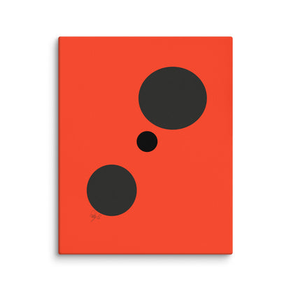 Dots orange canvas print