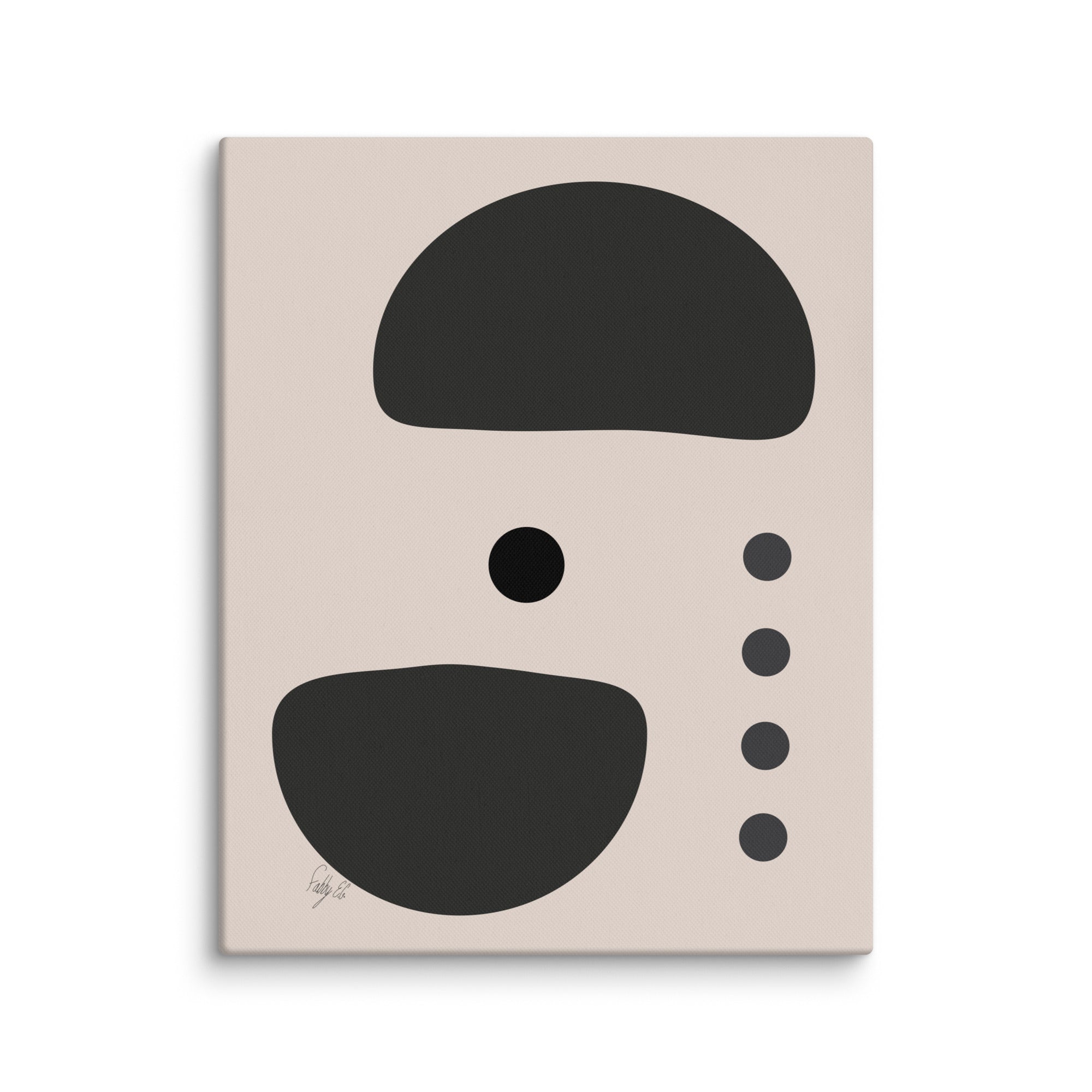 Dots taking sides Light pale canvas print