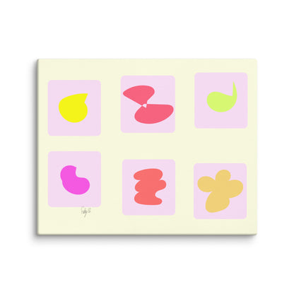 Pink squares in motion canvas print