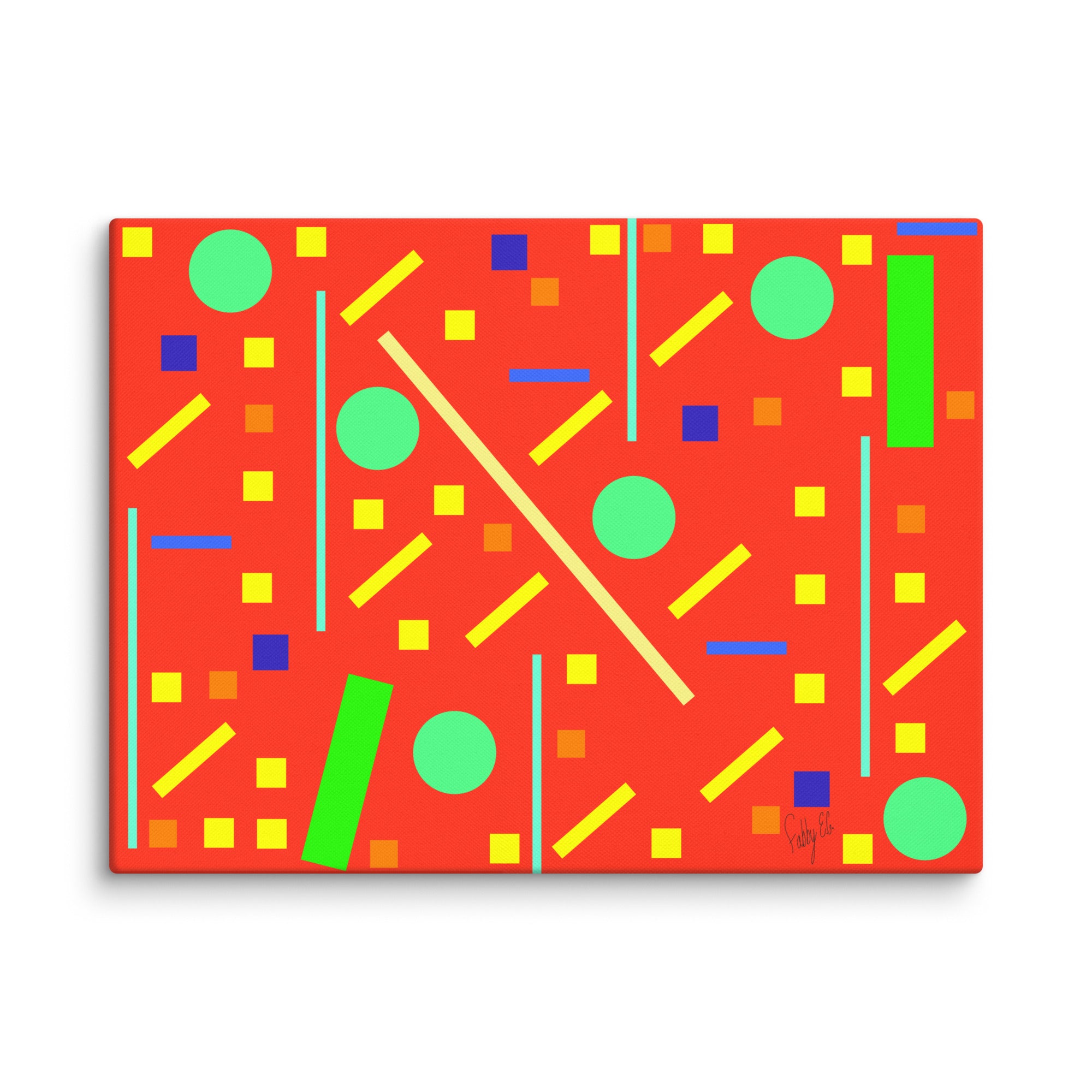 Squares and petite rectangles (orange) canvas print