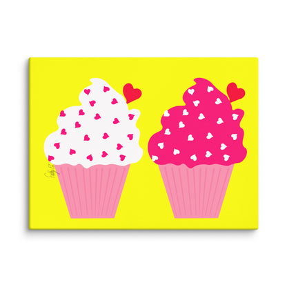 Cupcake love canvas print