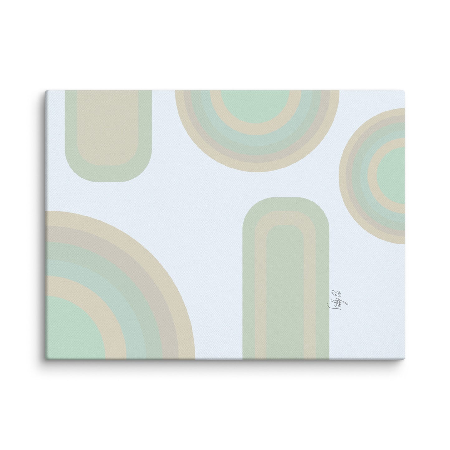 Neutral patterns blue canvas print