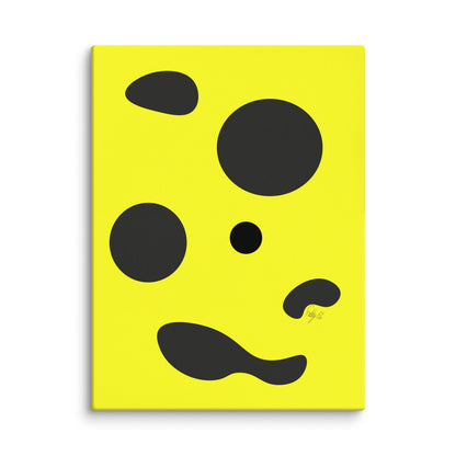 Dots yellow canvas print