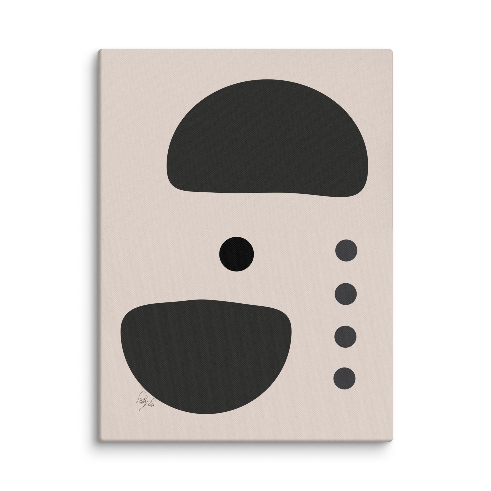 Dots taking sides Light pale canvas print