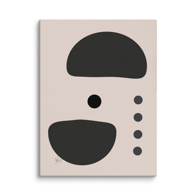 Dots taking sides Light pale canvas print