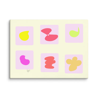 Pink squares in motion canvas print