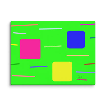 Time zone in a square green canvas print