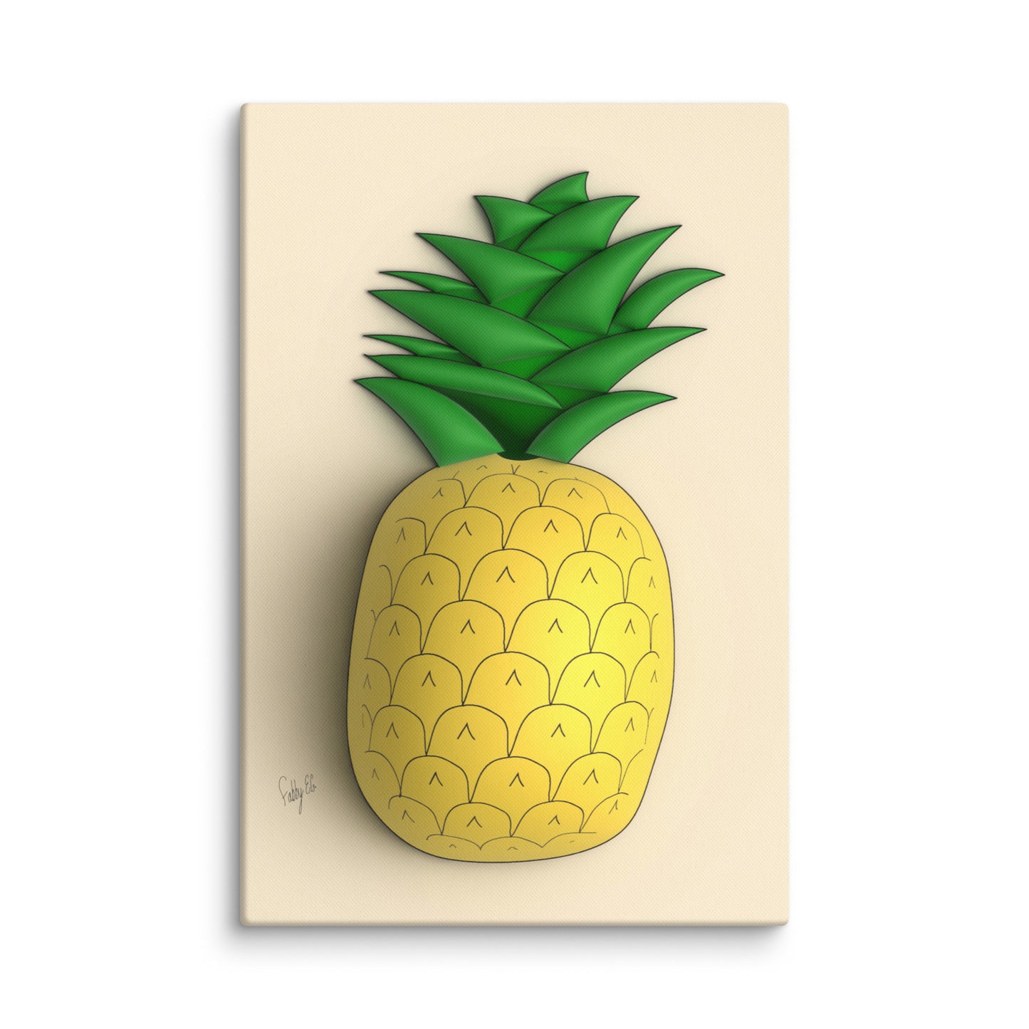 Pineapple 3D canvas print