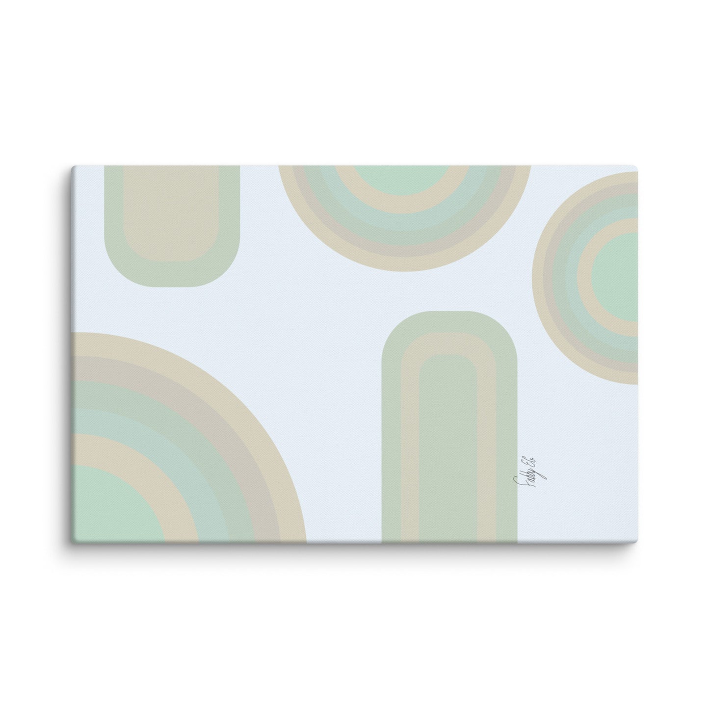 Neutral patterns blue canvas print