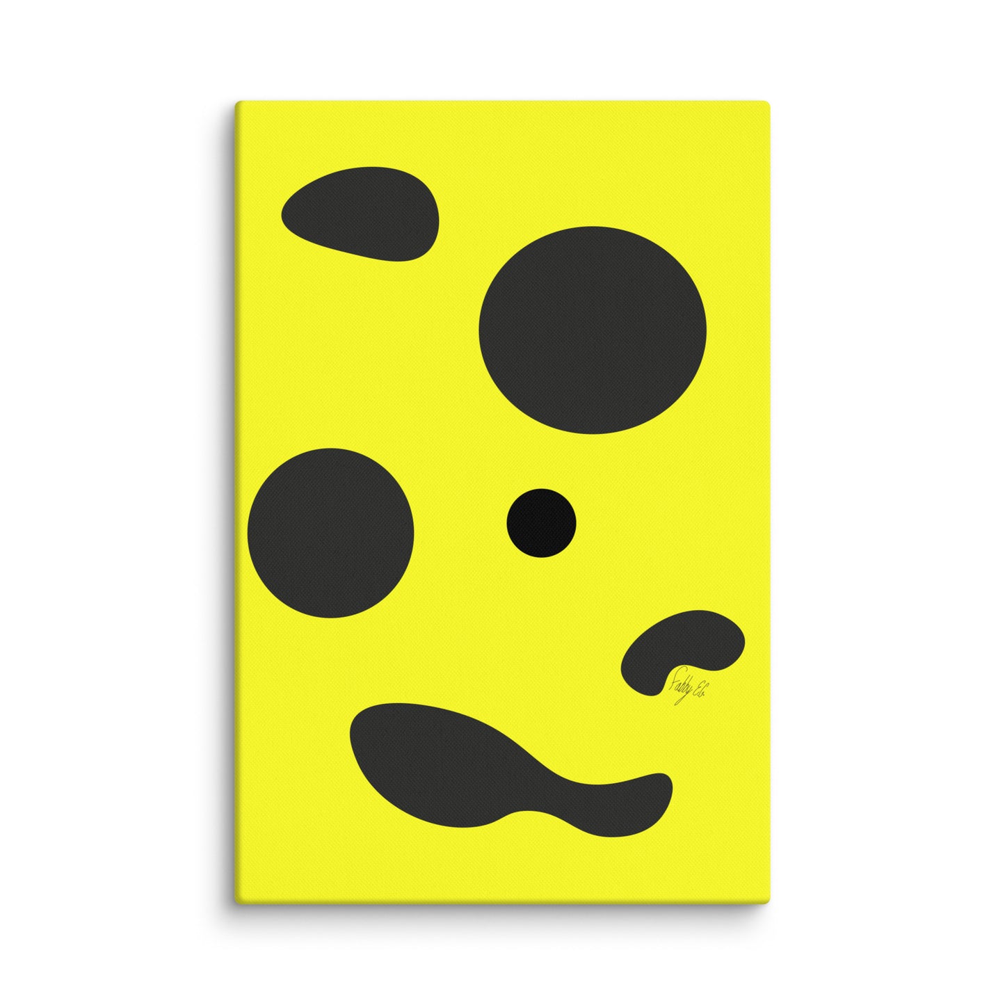 Dots yellow canvas print