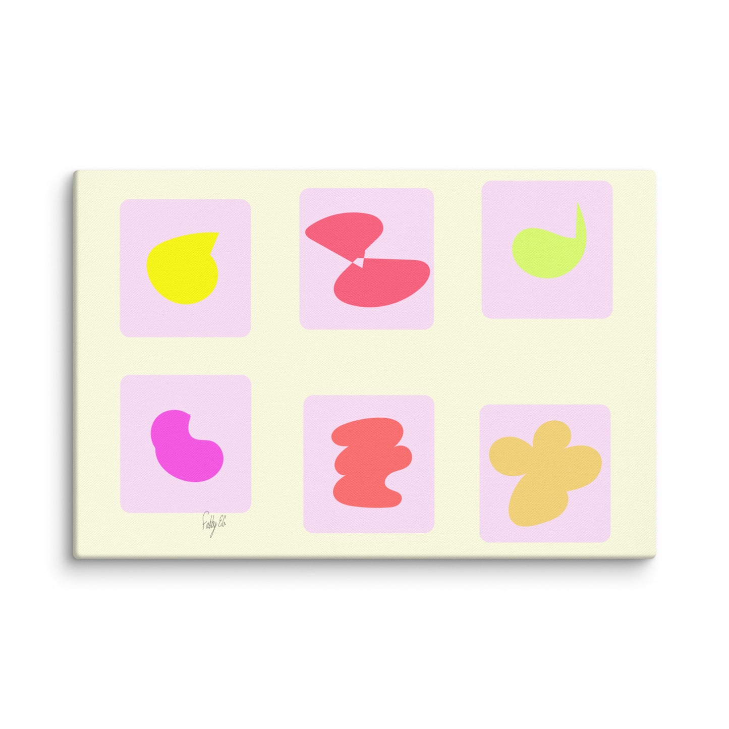 Pink squares in motion canvas print