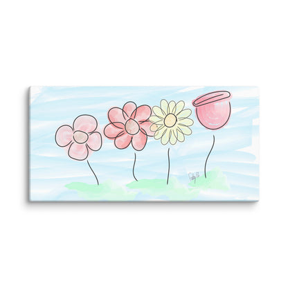 Buying myself four flowers canvas print