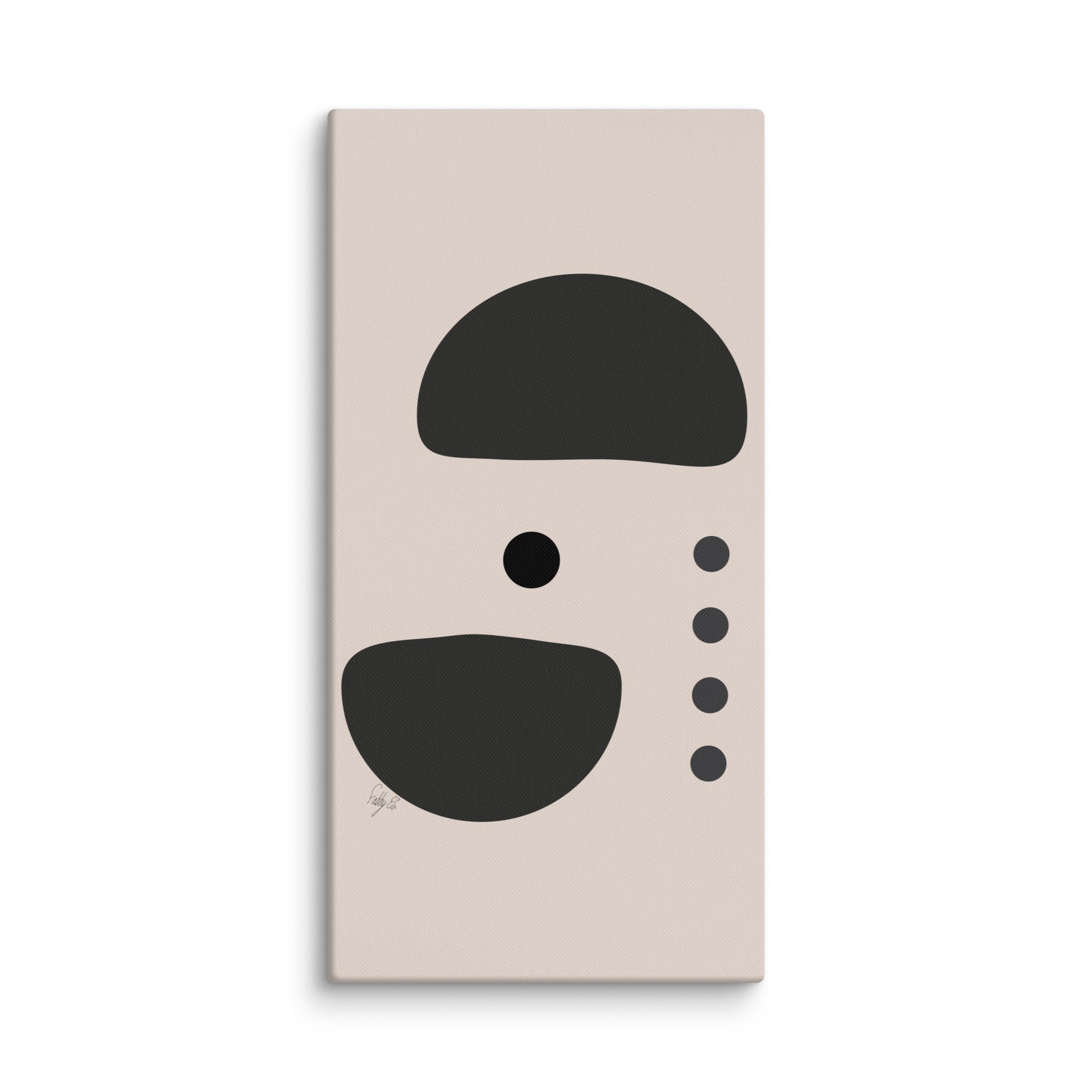 Dots taking sides Light pale canvas print