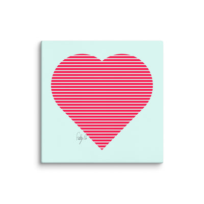 In love (passion heart stripes) canvas print