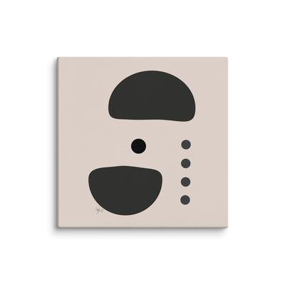 Dots taking sides Light pale canvas print