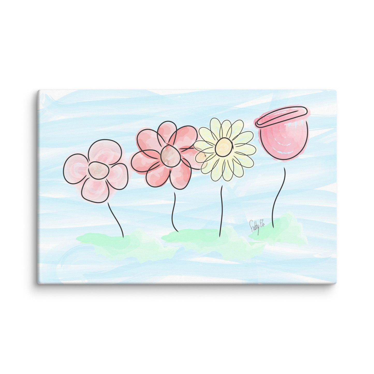 Buying myself four flowers canvas print