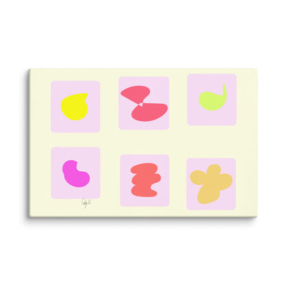 Pink squares in motion canvas print