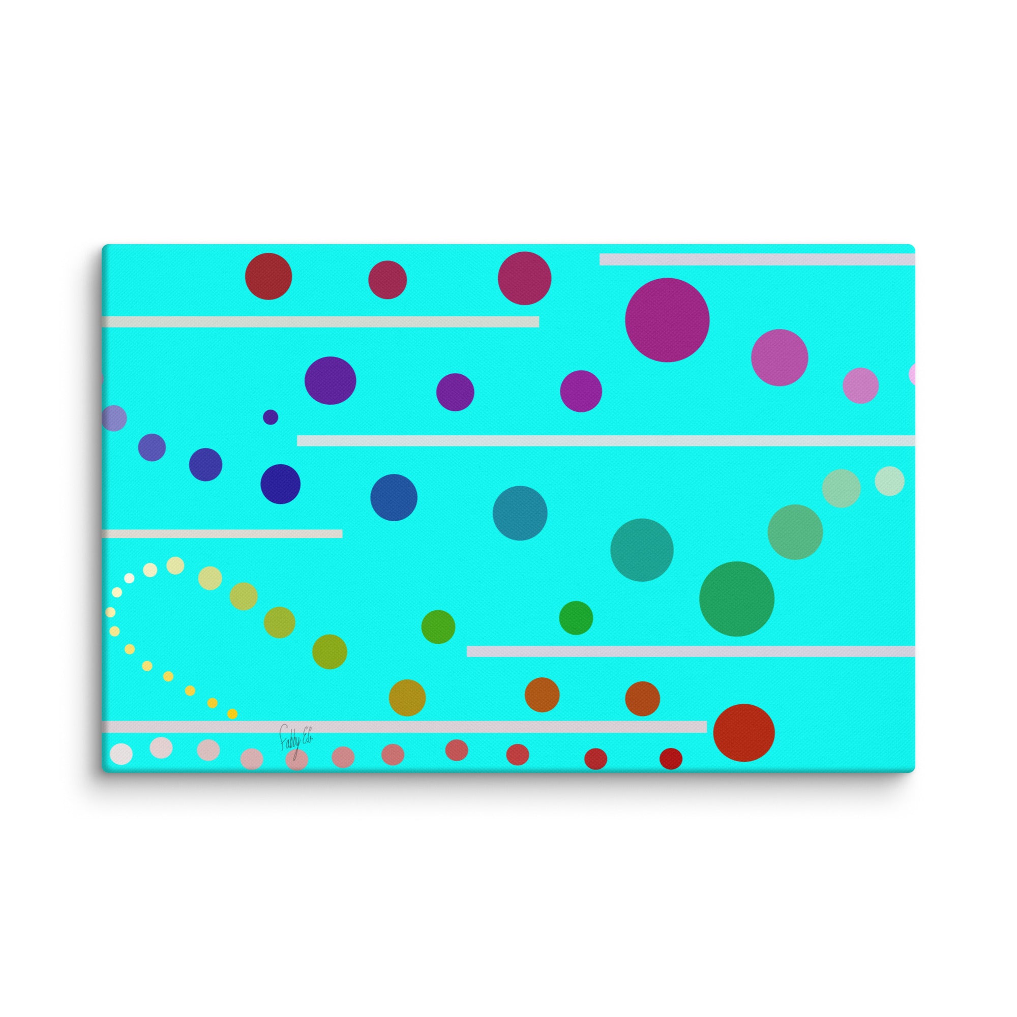 Follow along cyan blue canvas print