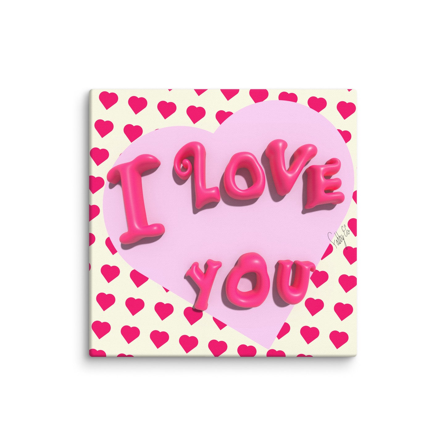 I love you heart canvas print